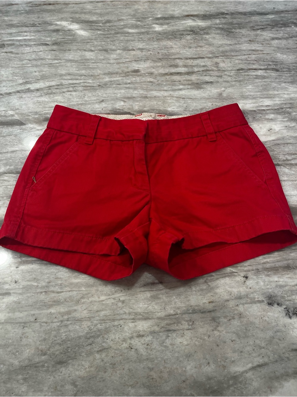 J.Crew Broken-In 100% Cotton Red Shorts | Size 0